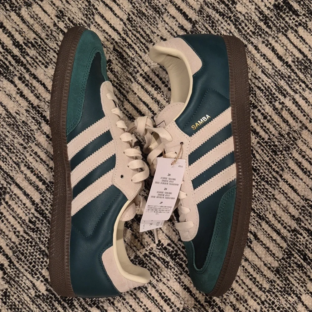 Adidas Samba OG Shoe Collegiate Green, Cream White, Men's Size 10 - Picture 7 of 11